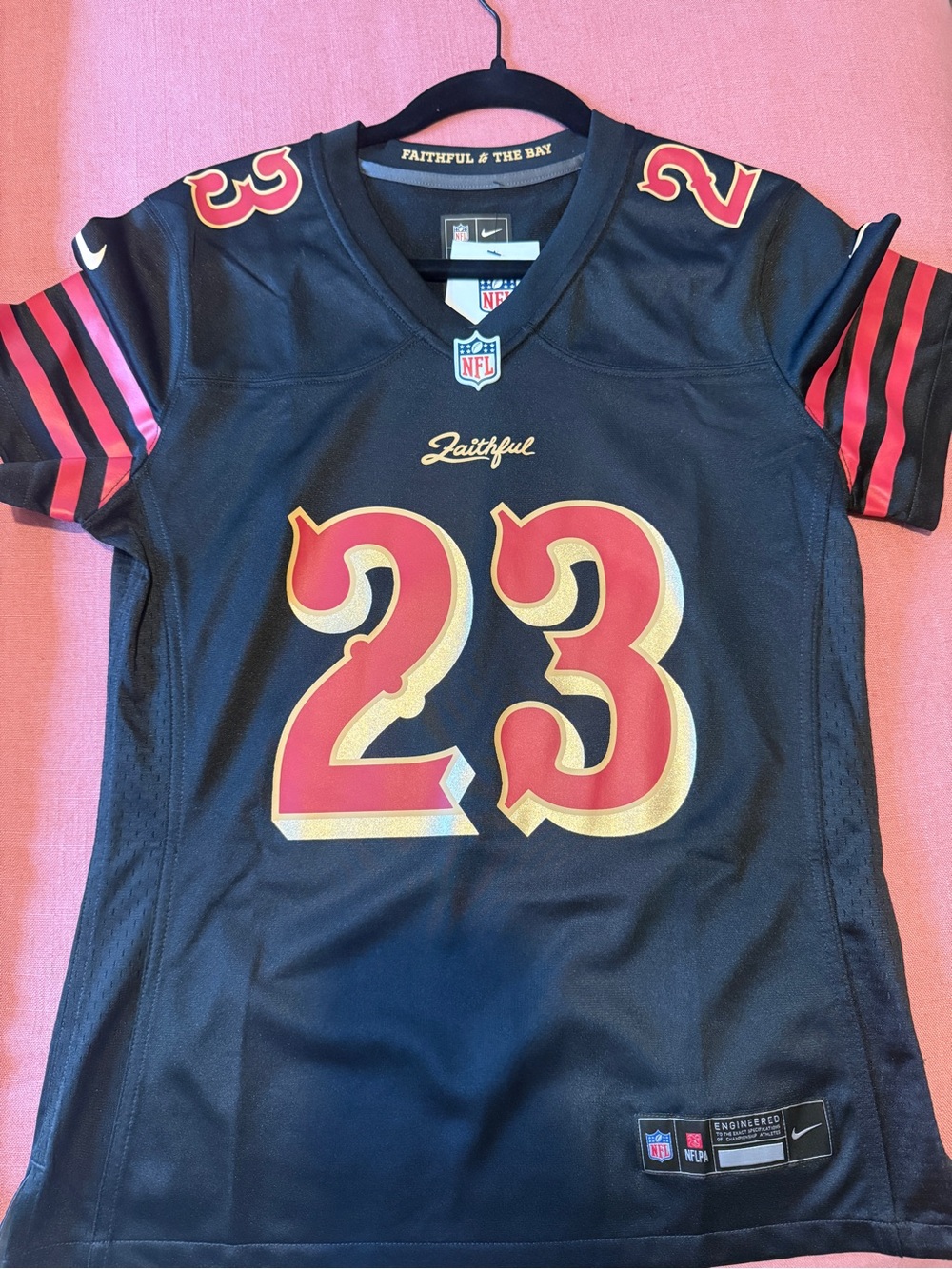 Women’s Nike Christian McCaffrey Black 49ers Rivalries Jersey size M